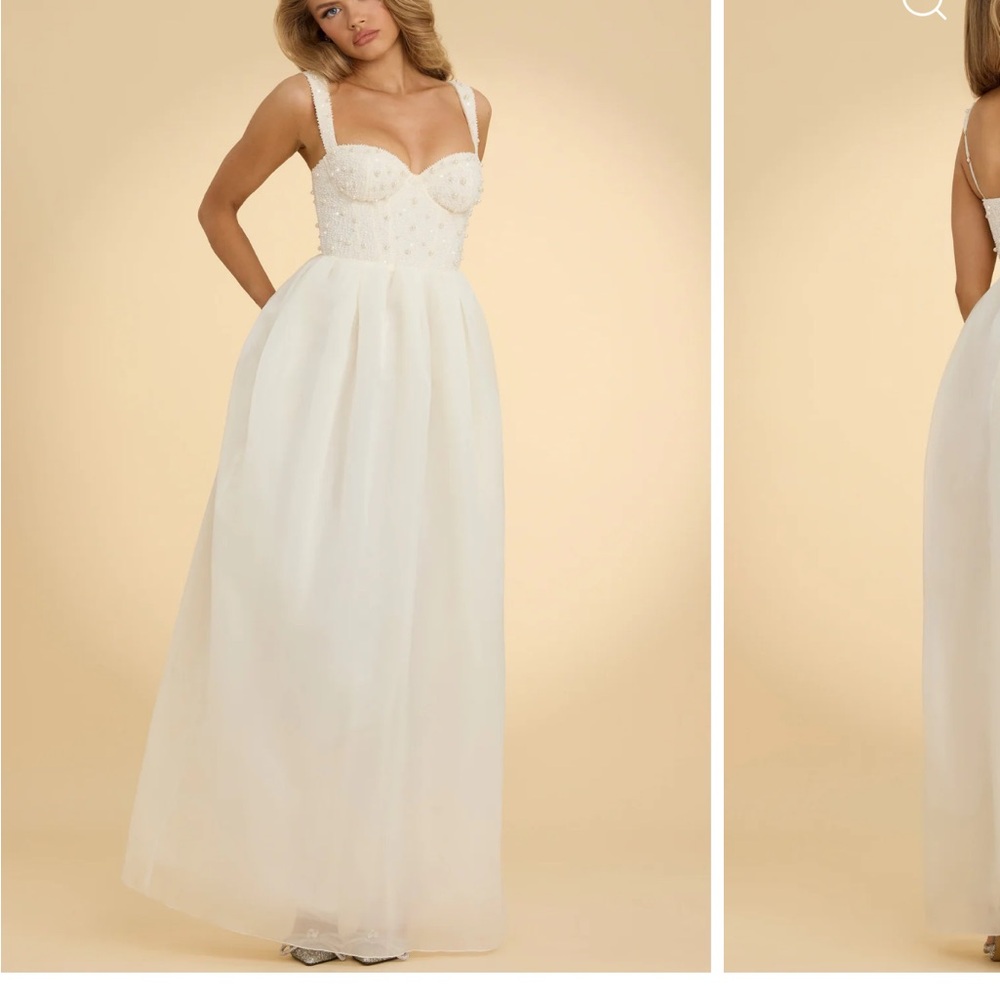 Oh Polly Cream Midi Dress